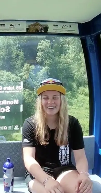 Carousel Slide Image of Part I: Rob talks with Vali Höll at Leogang