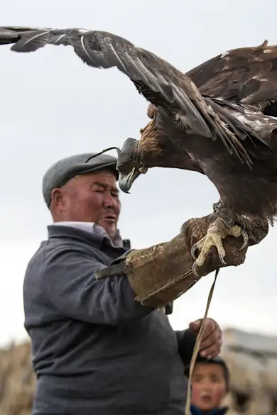 Carousel Slide Image of Mongolian eagle hunter