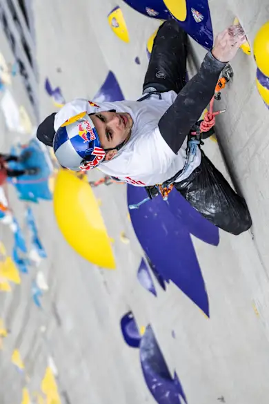 Carousel Slide Image of Alberto Ginés López takes on a 180m wall