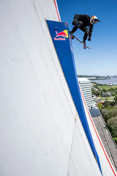 Carousel Slide Image of Sandro Dias and the World's Biggest Skate Ramp