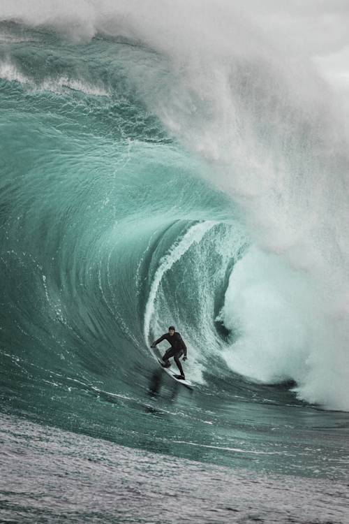Surfing one of the world's most intense waves