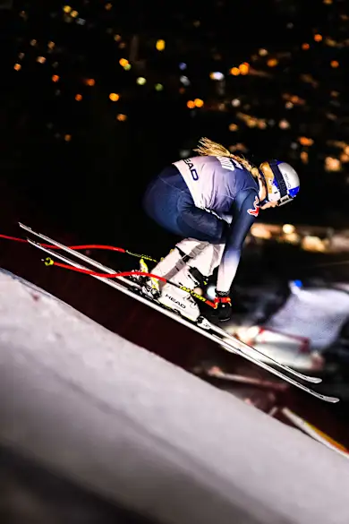 Carousel Slide Image of Lindsey Vonn takes on the Streif
