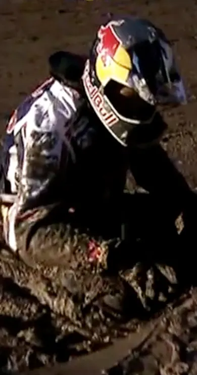 Carousel Slide Image of When Cyril Despres got trapped in mud in 2012