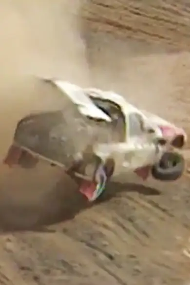 Carousel Slide Image of Bruno Saby takes a tumble in 1996