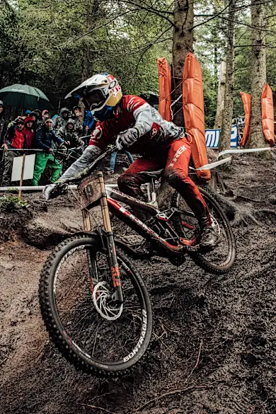 Carousel Slide Image of Men's 2nd place DH run in La Bresse