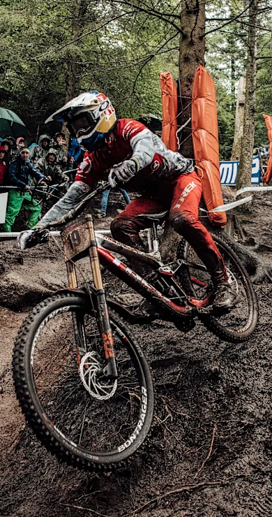 Carousel Slide Image of Men's 2nd place DH run in La Bresse