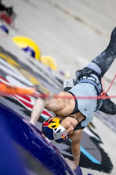 Carousel Slide Image of Elite climbers compete at Verzasca Dam